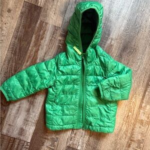Green Primary Puffer Jacket with Hood